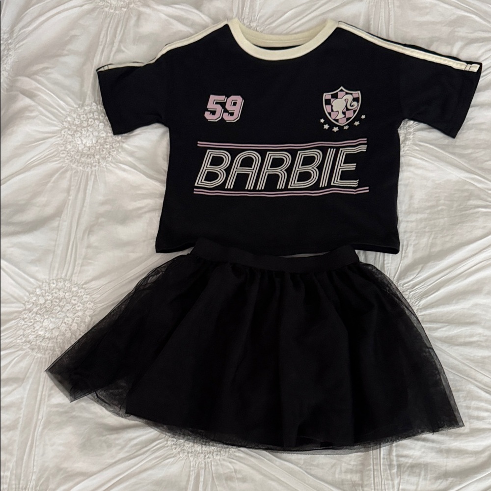 Barbie Black Tee and Tulle Skirt with Pink Accents